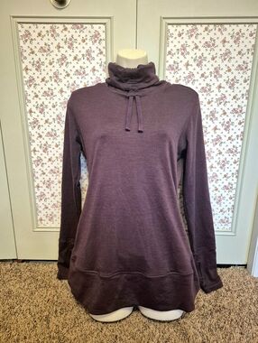 Calia by Carrie Underwood Plum Ruffled Turtle Neck Sweatshirt Size M